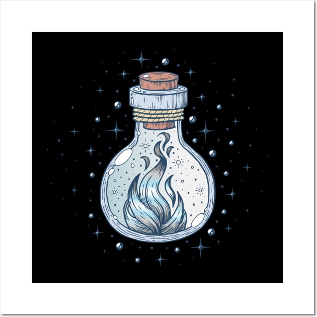 Demiboy Fire Occult Bottle LGBT Pride Flag Wall Art by Psitta